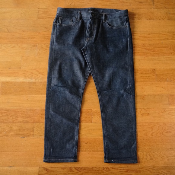 Uniqlo Other - Uniqlo Jeans Men's Slim Straight Dark Wash Denim Cotton Spandex Size 35x28